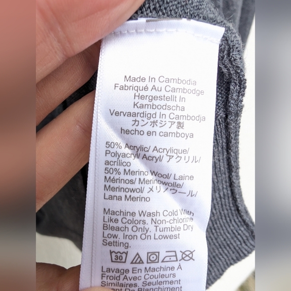 J. Crew Gray Merino Wool Blend Sweater Men's Size XL - Picture 4 of 5